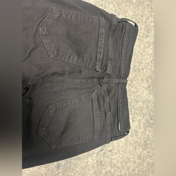 Mother Insider Crop Step Fray Jean In Guilty Racer Black 26 - Picture 5 of 7